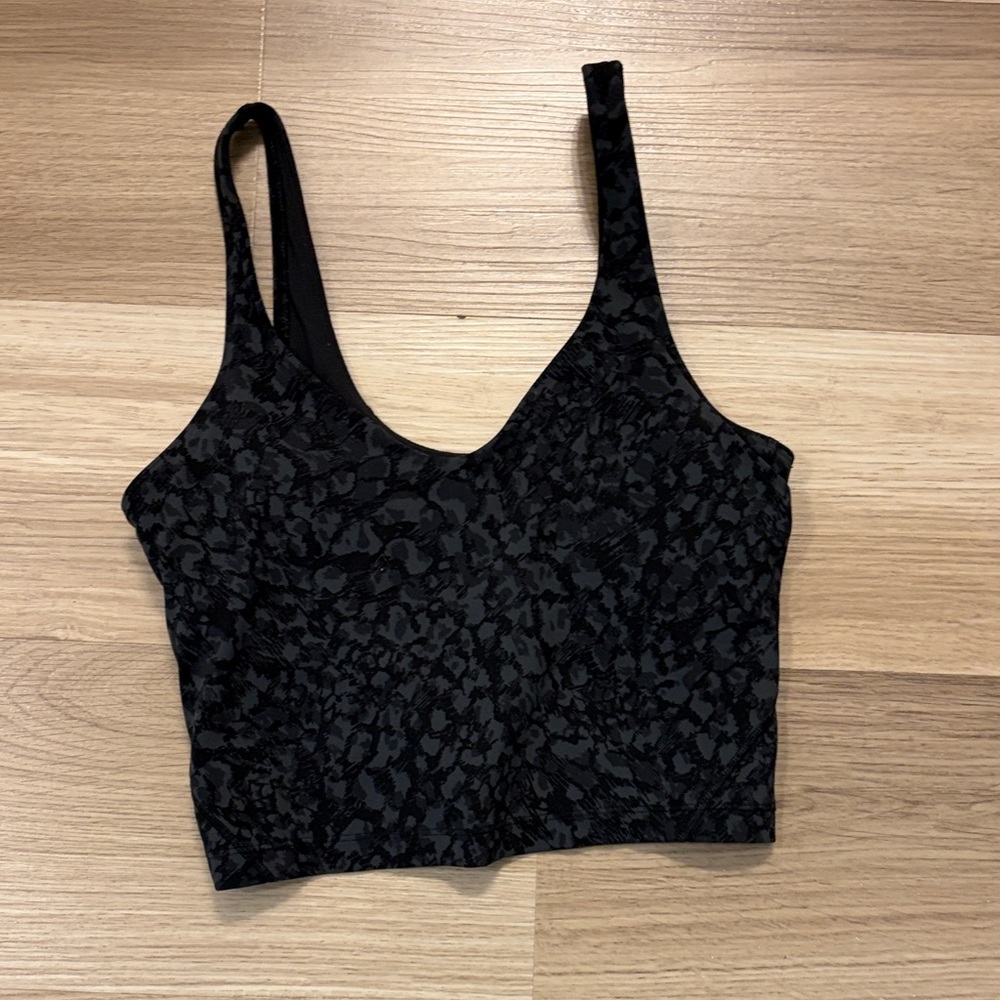 Lululemon Align Black Leopard Print Crop Top